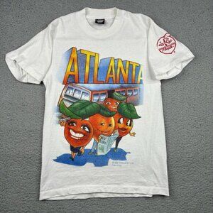 Vintage 80s Atlanta Georgia T-Shirt Men’s Medium White Peach People Screen Stars